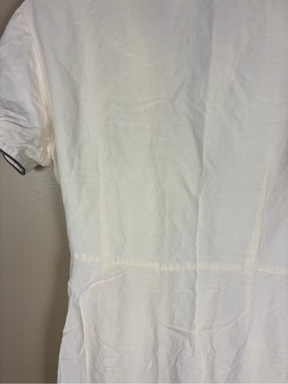 VTG Laura Ashley Silk Linen Cream Button Front Midi Shirt Tea Dress - Picture 12 of 12